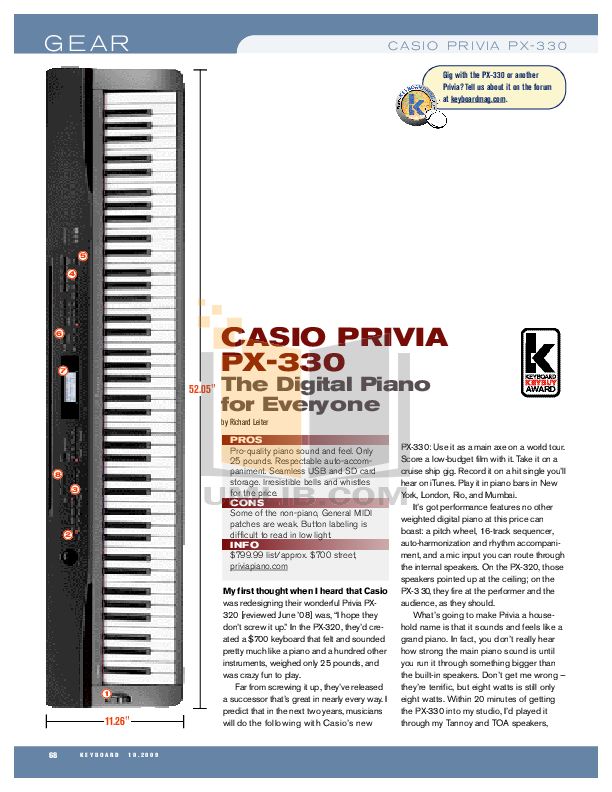 PDF manual for Casio Music Keyboard PX-700